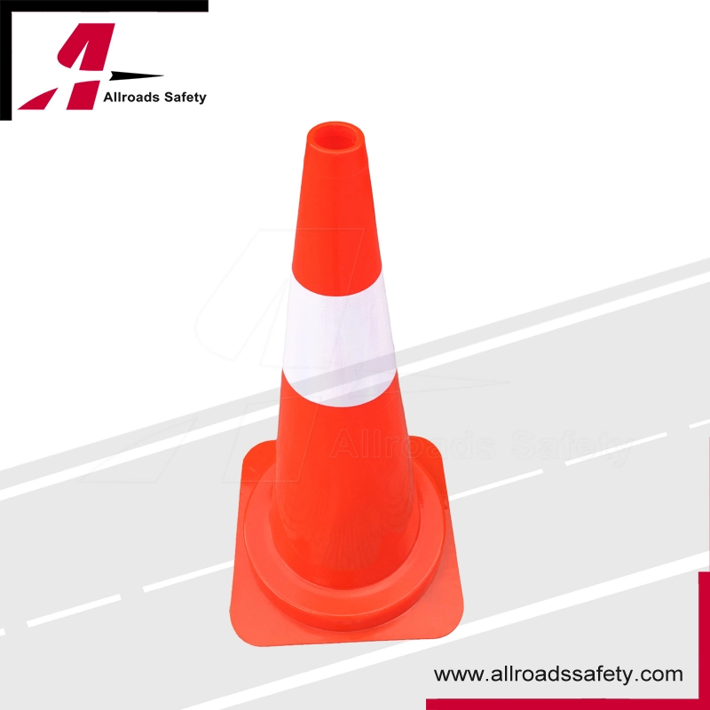 75cm PVC Traffic Control Safety Road Barrier Cone with White Reflective Tapes