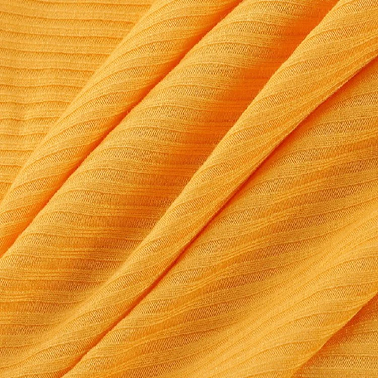 Super ODM Orange 100% Nylon Stretch 5X4 Rib Knit Fabric Used for Dress Sweater