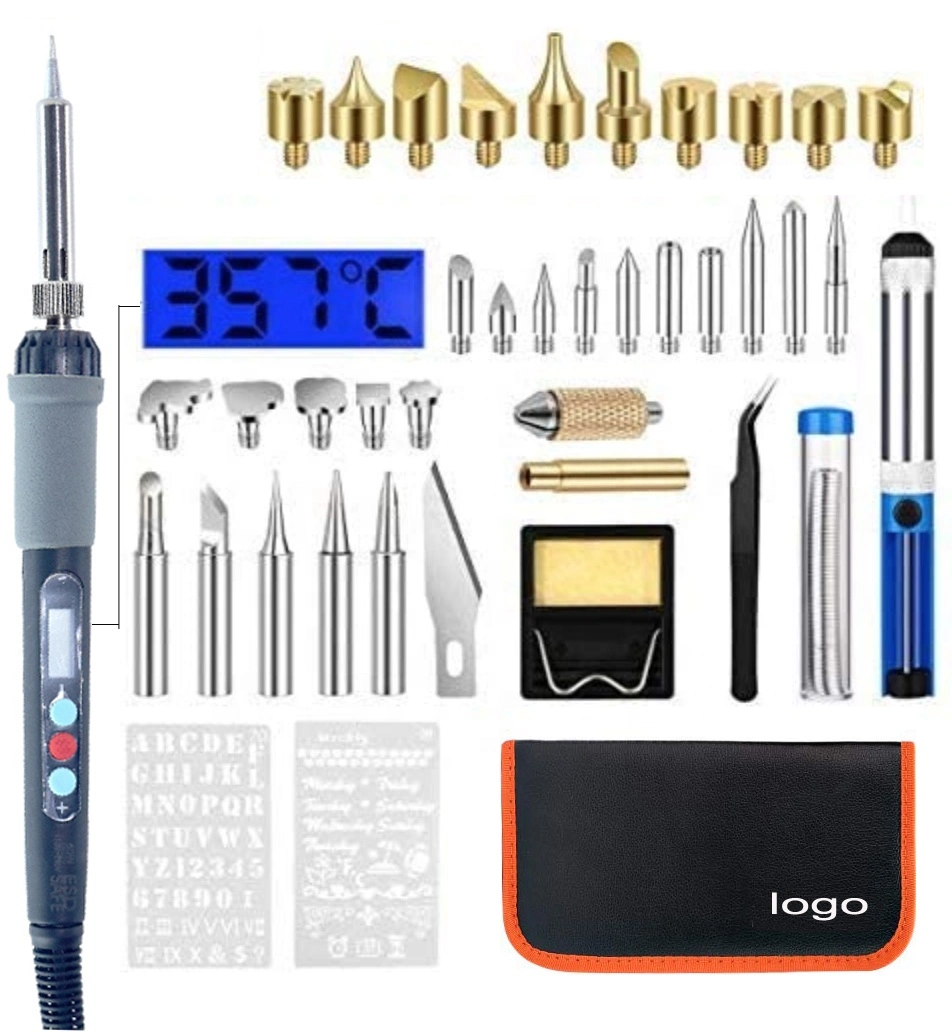 41PCS Digital Display Woodburning Pen Set Pyrography Tool Woodburning Soldering Iron Kits