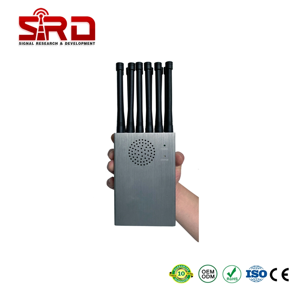 Handheld Portable WiFi Bluetooth 3G 4G High Power 12 Antennas Signal Jammer with Built-in Battery