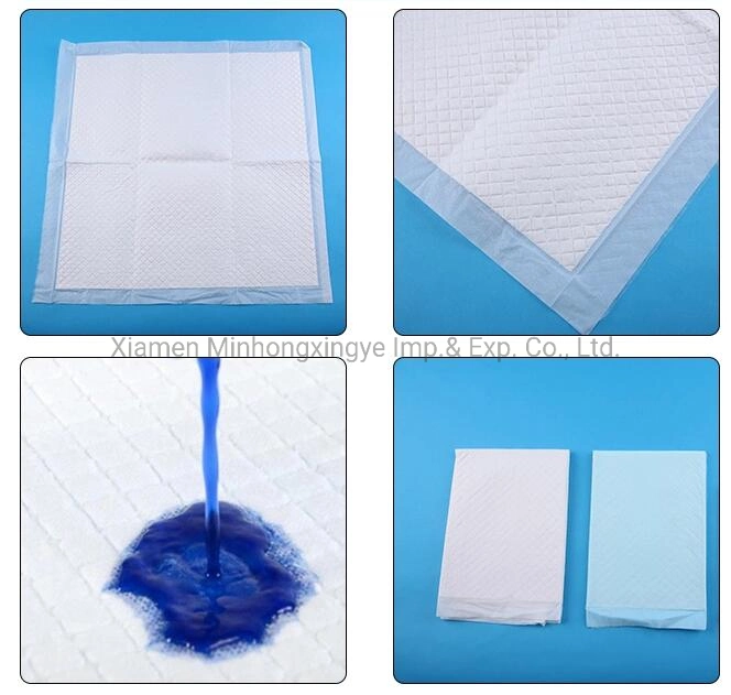 60X90 desechable adulto Underpads médicos debajo de la almohadilla suave transpirable Pads