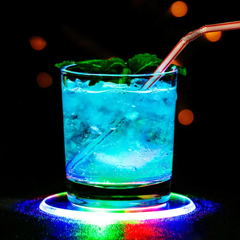 Crystal Colorful Bar LED Bottle Coaster