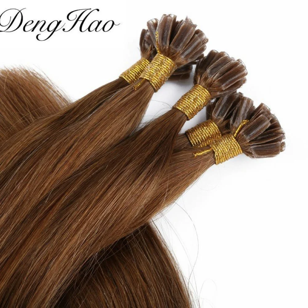 100% Remy Cabello Humano U-Tip no arroja ningún enredo el doble de ahogarse Pre-Bonded Extensiones de Cabello