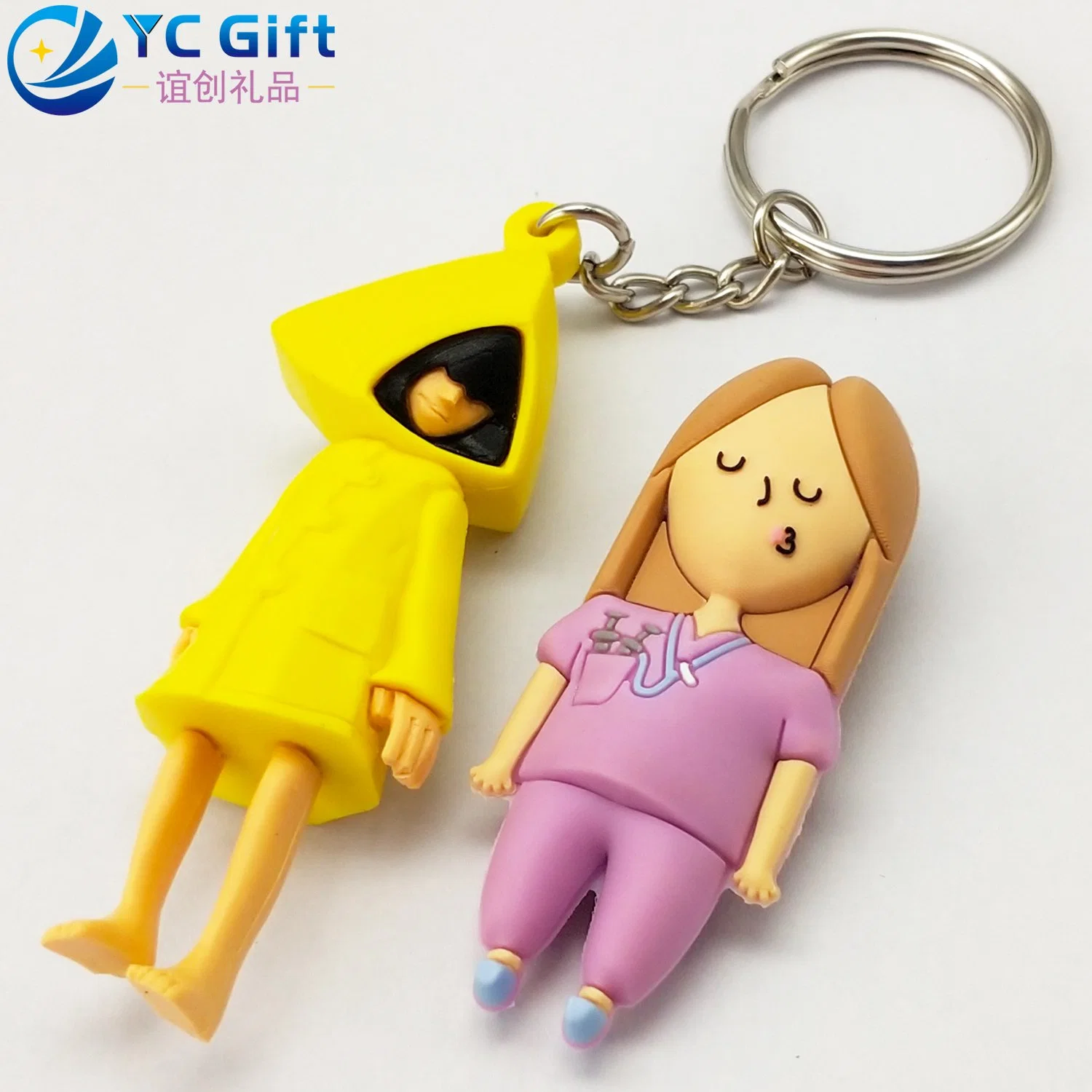 Commerce de gros Custom logo 3D jeu d'Anime Cartoon Hipster en PVC souple de la chaîne de clé de la mode sac en plastique acrylique Cool Key Ring Kid Cadeau souvenir personnalisé clé jouet du Finder