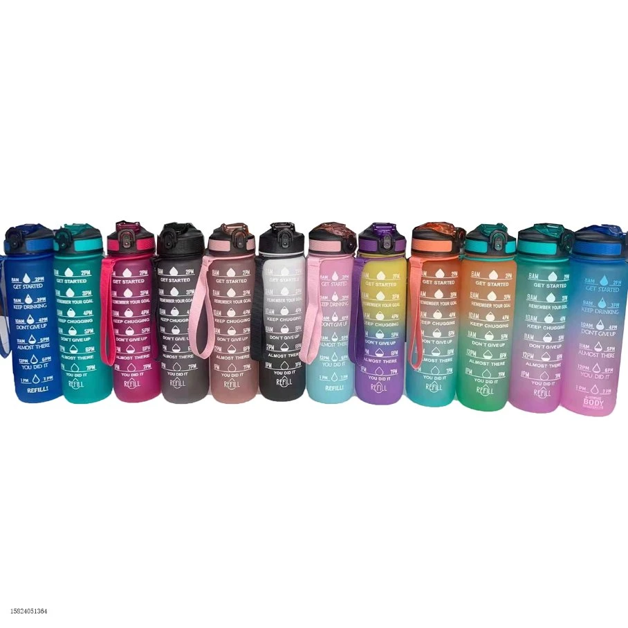 Leak-Proof Double Wall Color Gradient Plastic Reusable Coffee Water Tumbler Insulated Bottle