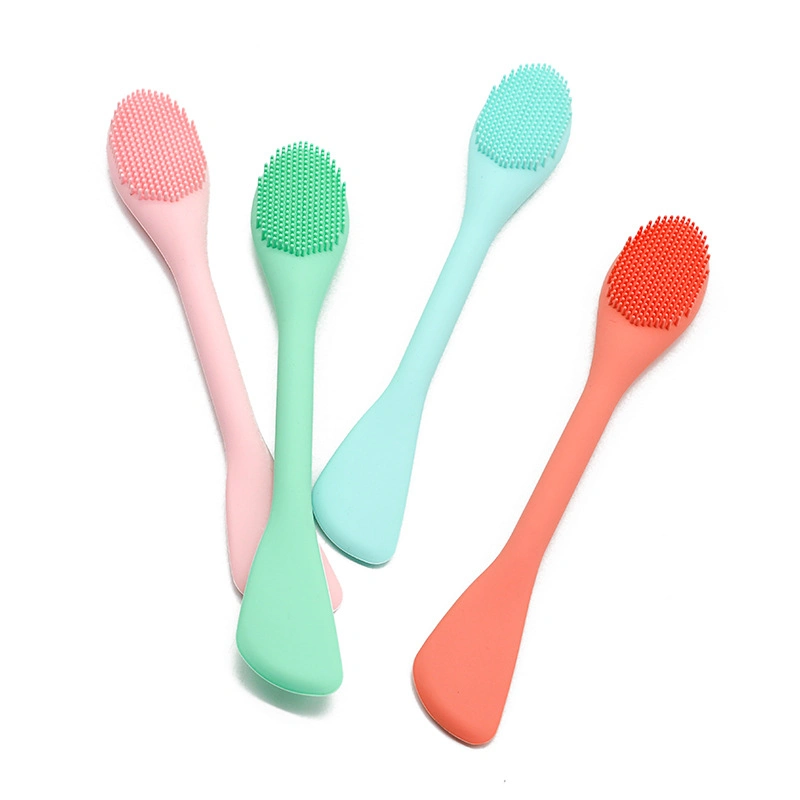 Hot Selling Long Handle Facial Cleansing Brush Silicone Exfoliation Cleaning Tool