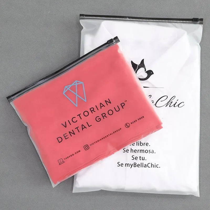 Transparent PVC Clothing Packaging Plastic Zipper Bag Pouch Cosmetic Makeup Zip Lock Slider Bags Customized Logo