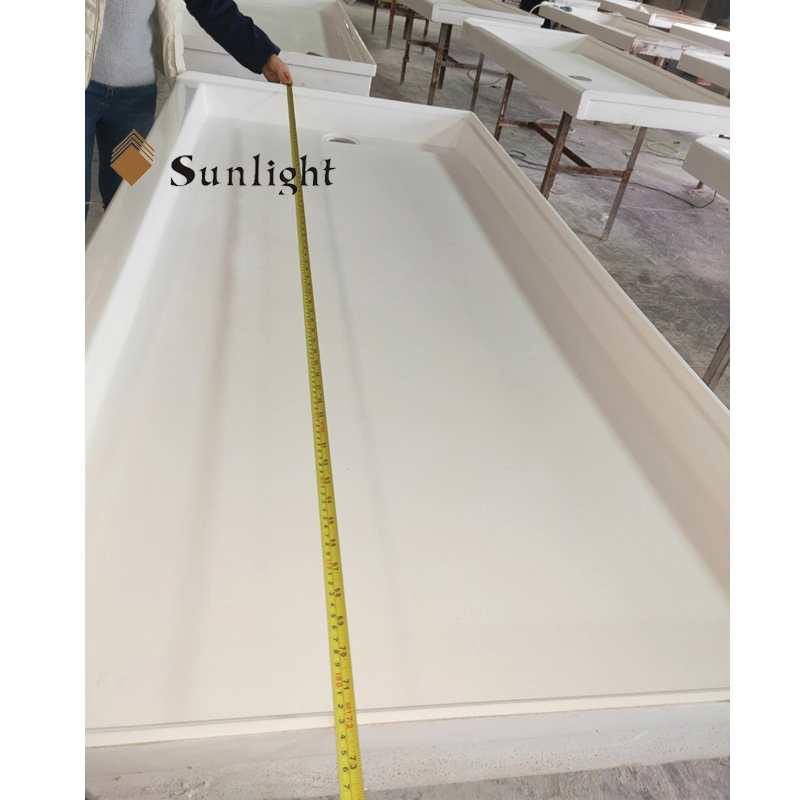 Trench Drain Cultured Marble Shower Base Stainless Steel Shower Pan/Tray 60&prime; &prime; X32&prime; &prime; X4&prime; &prime; for Us Hotel