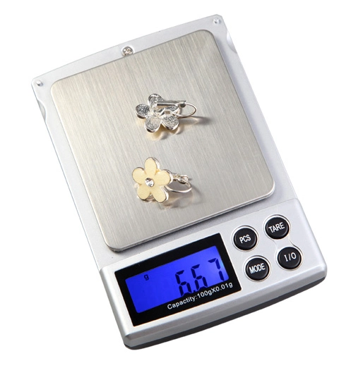 Mini Weighing 0.01 High Accuraccy Digital Electronic Weighing Pocket Scale with Stainless Steel Platform