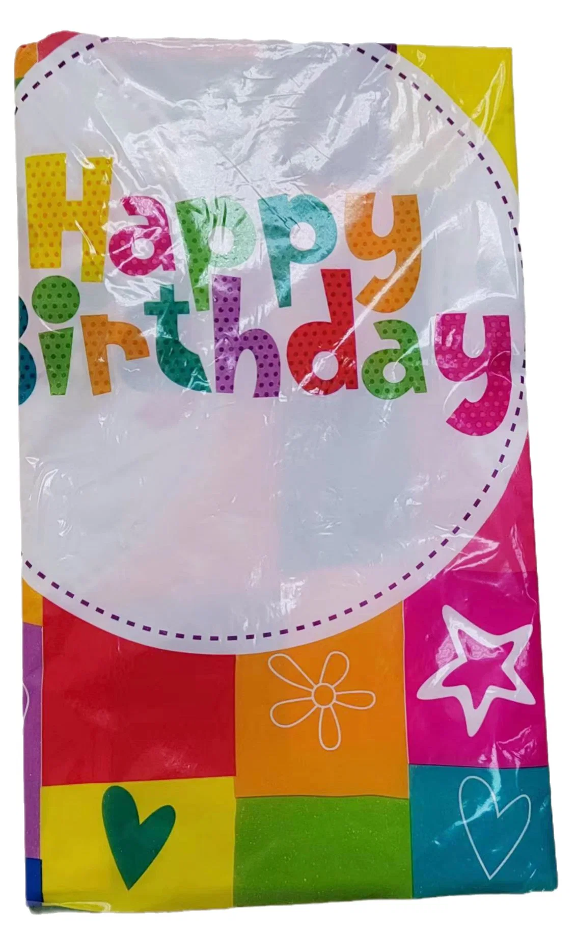 Custom Birthday Party Pattern Printed Table Cloth Plastic PE Tablecloth for Party