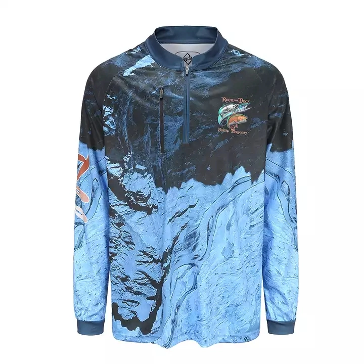 Custom Design Breathable Performance Printed Sublimation Printing Long Sleeve Jerseys Fishing Shirts for Men