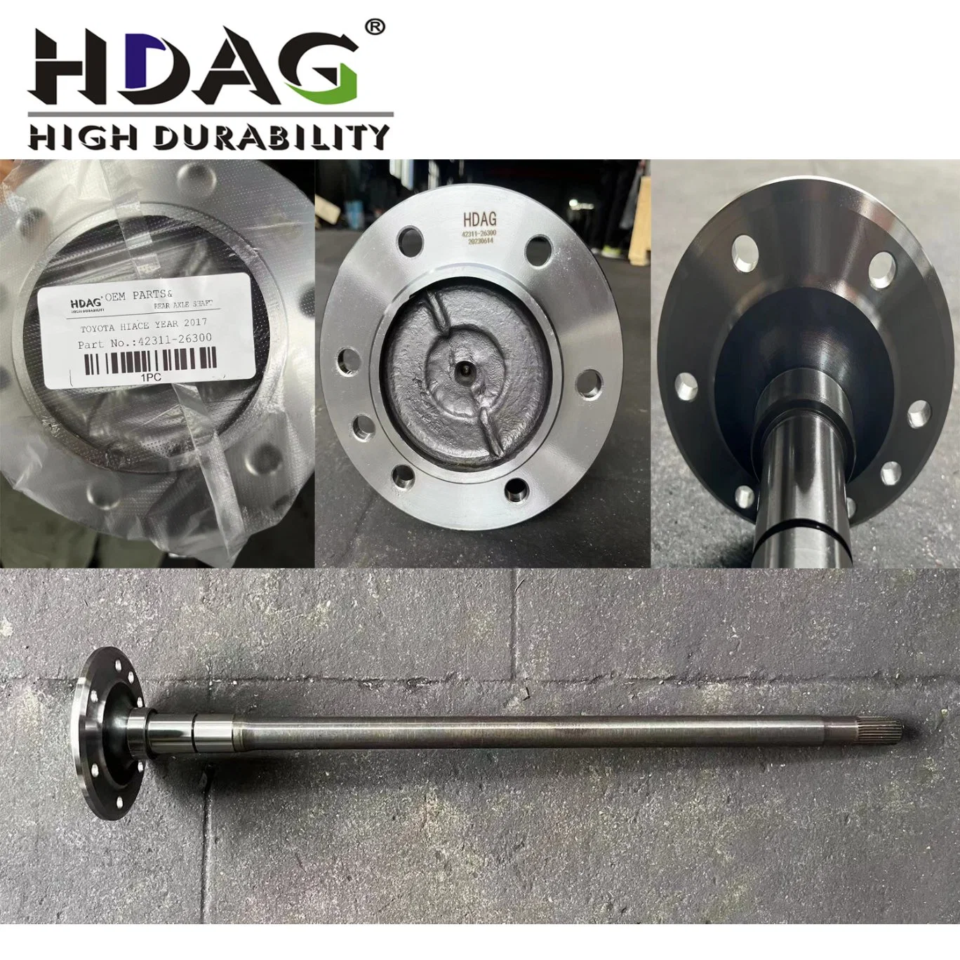 Hdag original OEM 42311-26300 42311-26320 Auto Part eje trasero Rh LH Half Shaft Fabricante para Toyota Hiace Regiusace Prius Prado Crucero Matrix de la recogida