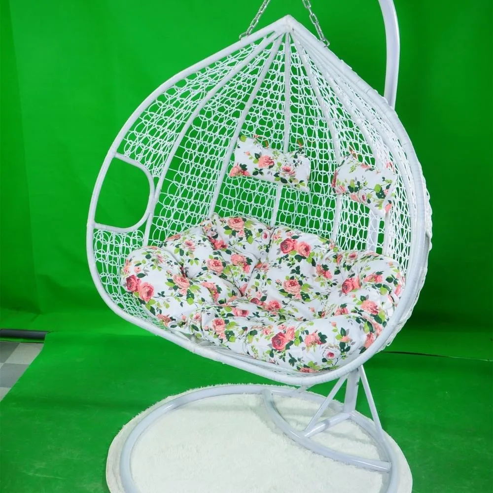 Outdoor Thick Rattan Hanging Chair with Armrests Modern Minimalist Bird Nest Basket Hanging Furniture Colorful Metal Garden Swing Wyz20039