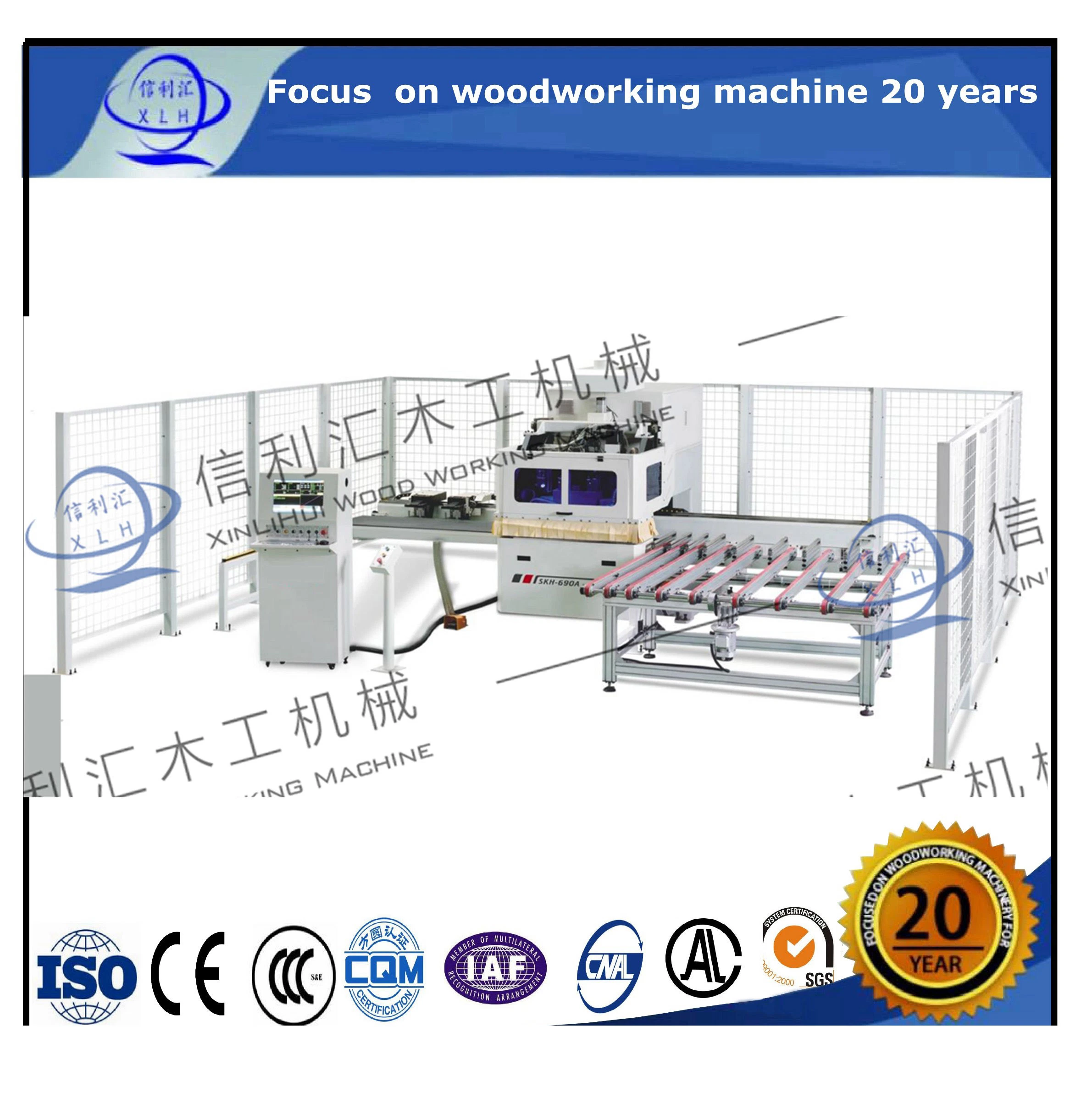 Perfuração de seis lados e moagem de braçadeira dupla/ máquina de perfuração de moagem de CNC seis lados Boring Machine para mobiliário de painel