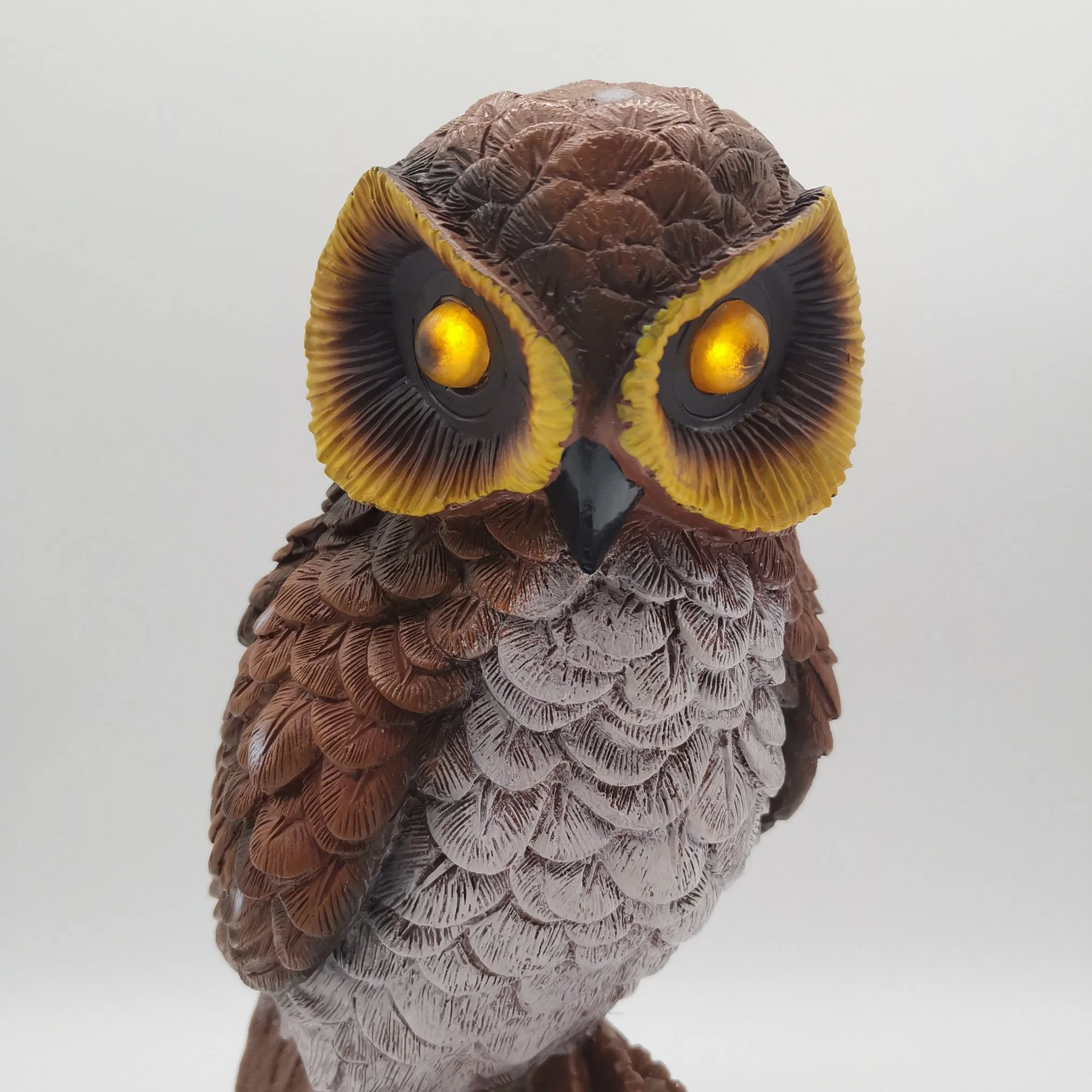 Polyresin Owl Sensor Light Garden Outdoor Decoration