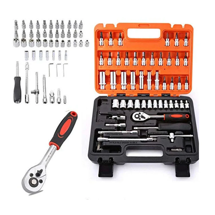 Chinese Tool Factory OEM Manufacturer Provide Auto Tool Heavy Duty Multifunction Wrench 53 Pieces Ratchet Socket Wrench Set