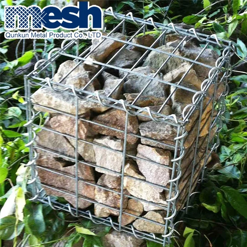 Welded Gabion Retaining Wall with Fence on Top Welded Gabion Wall