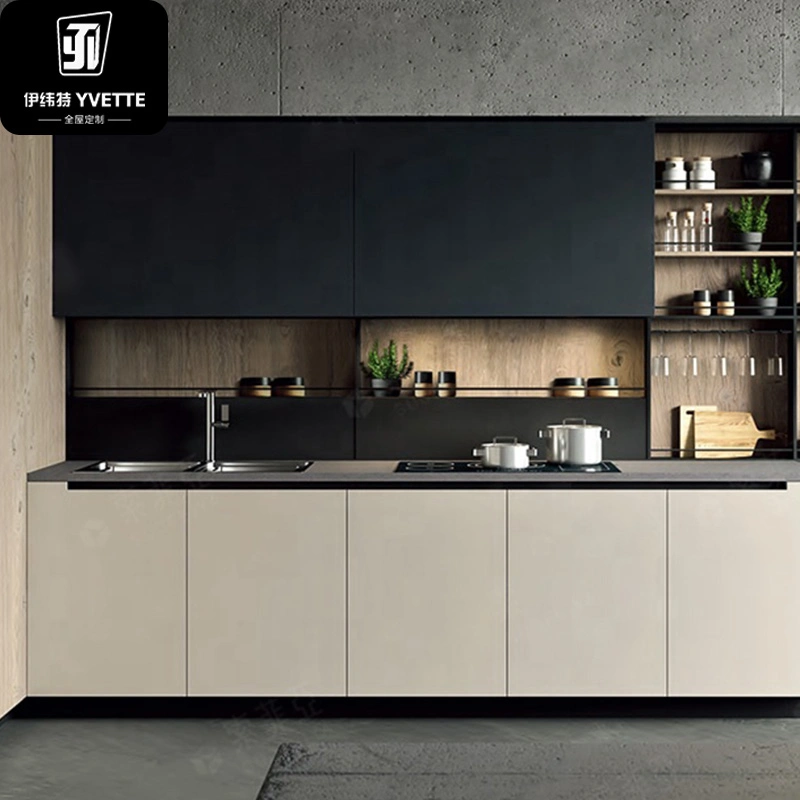 Yvt Ready to Assemble U Shaped HPL Melamine Modular Kitchen Cabinets