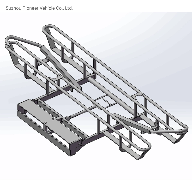 Yellow Coated Durable Steel Tube Rack for 2 Bikes Supported on Bus