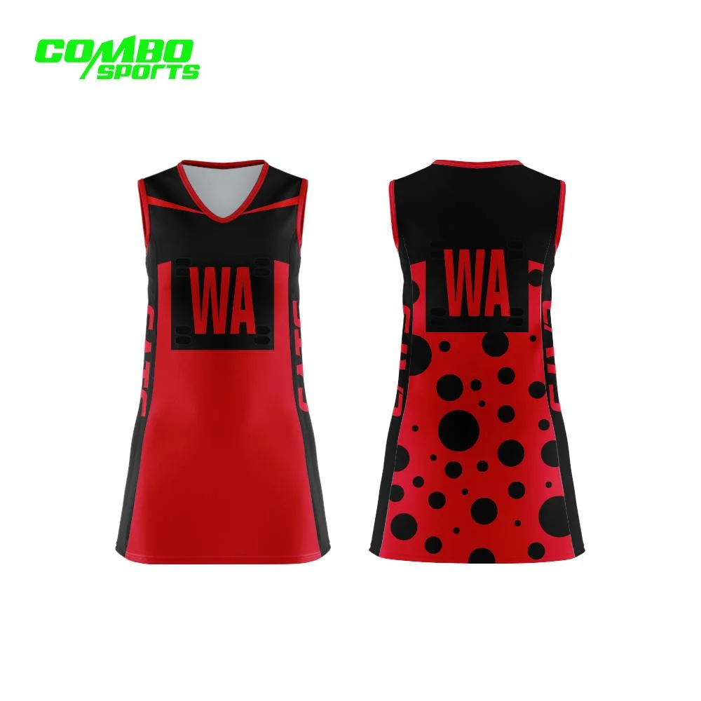 OEM Custom 100% Polyester Sublimation High Quality Netball Dress Jersey