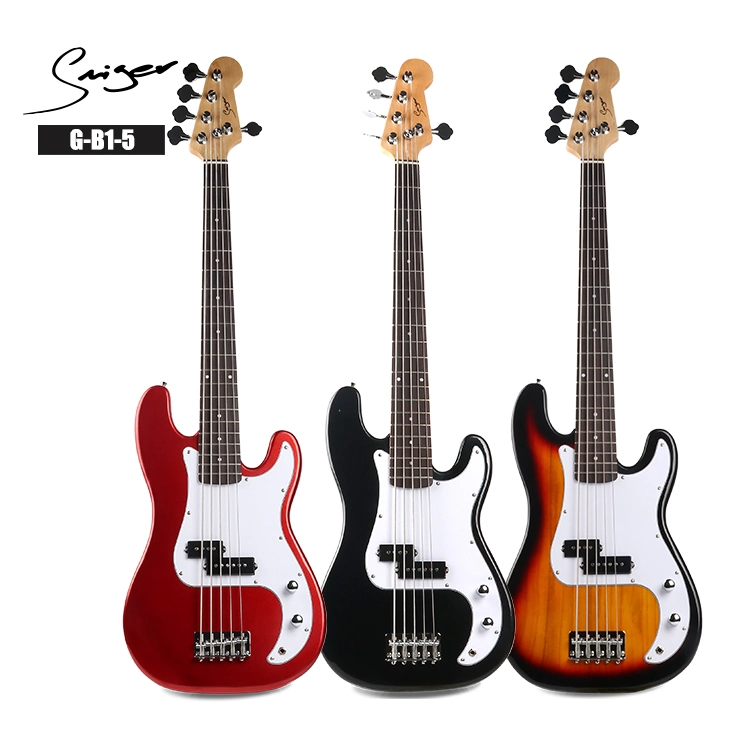 Smiger 5 Strings Red E-Gitarre Bass