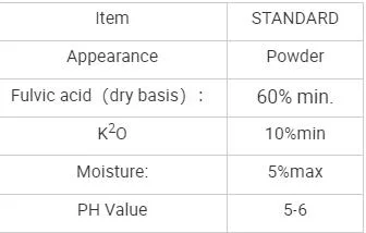 suppliers fertilizers potassium fertilizer containing mineral source fulvic acid powder for sale