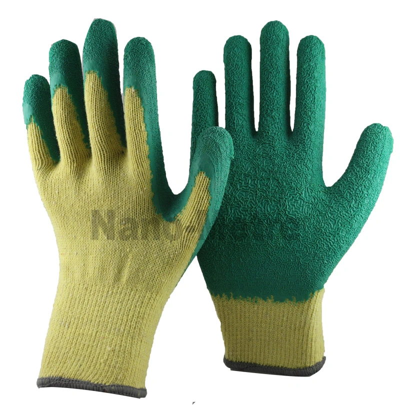 Nmsafety Cheap Wholesale/Supplier Polyester Coated Crinkle Latex China Safety Working Gloves