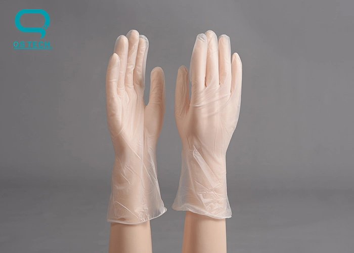 Silicon-Free usando guantes de PVC de 12" en la inspección sanitaria