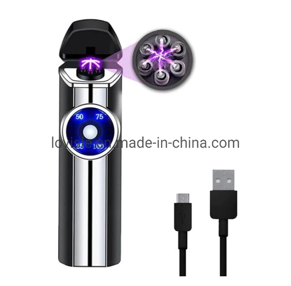 Briquet électrique à arc USB sans flamme avec indicateur de batterie à LED
