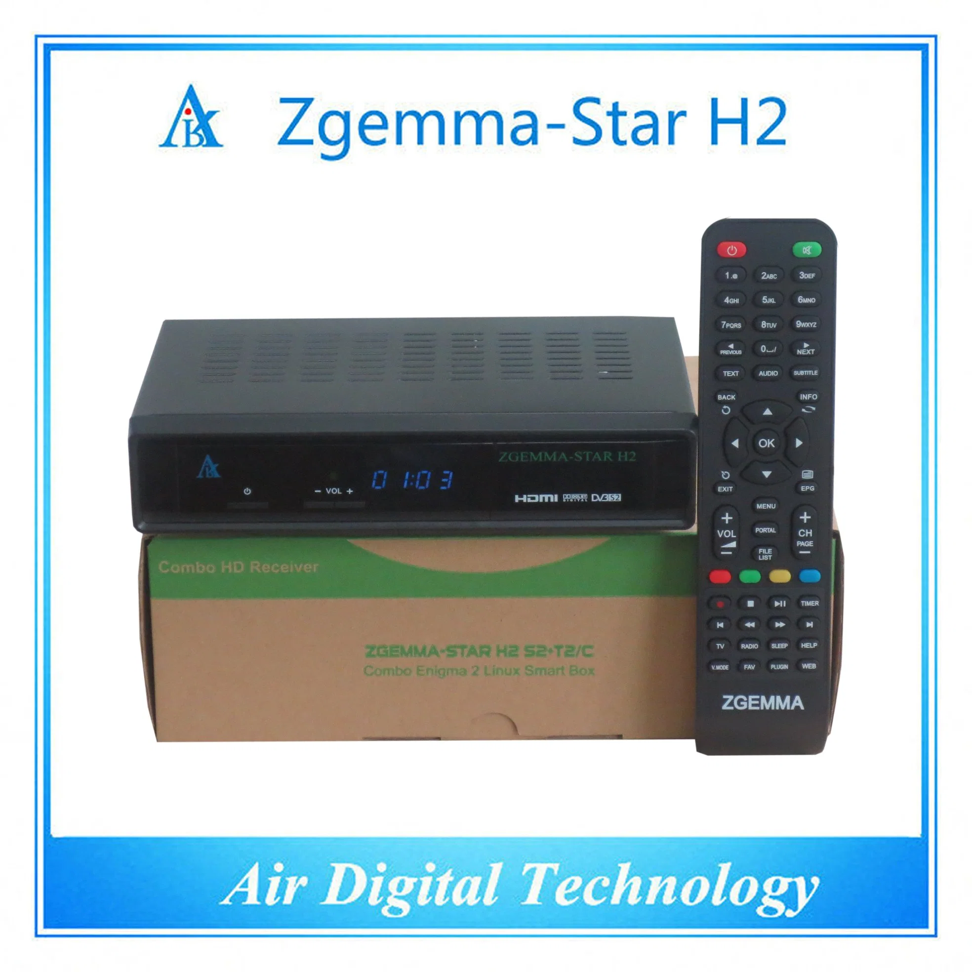 Zgemma Star H2 مستقبل الأقمار الصناعية الرقمية نظام التشغيل Linux OS Twin Tuner DVB S2+T2 مضمّن