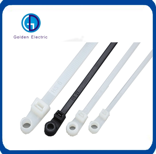 Jagasl Factory Sale Various Widely Used Plastic Nylon Push Fit Mountable Head Cable Tie with Round Head