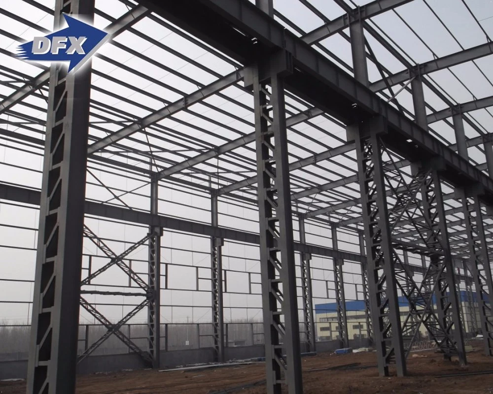 Large Span High Rise Prefabricated Industrial Workshop Building with Crane