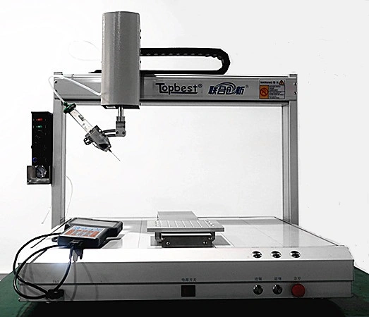 Desktop 4-Axis Single Head Single Rai Automatic Fluid Dispensing Machine with Z Axis Rotation