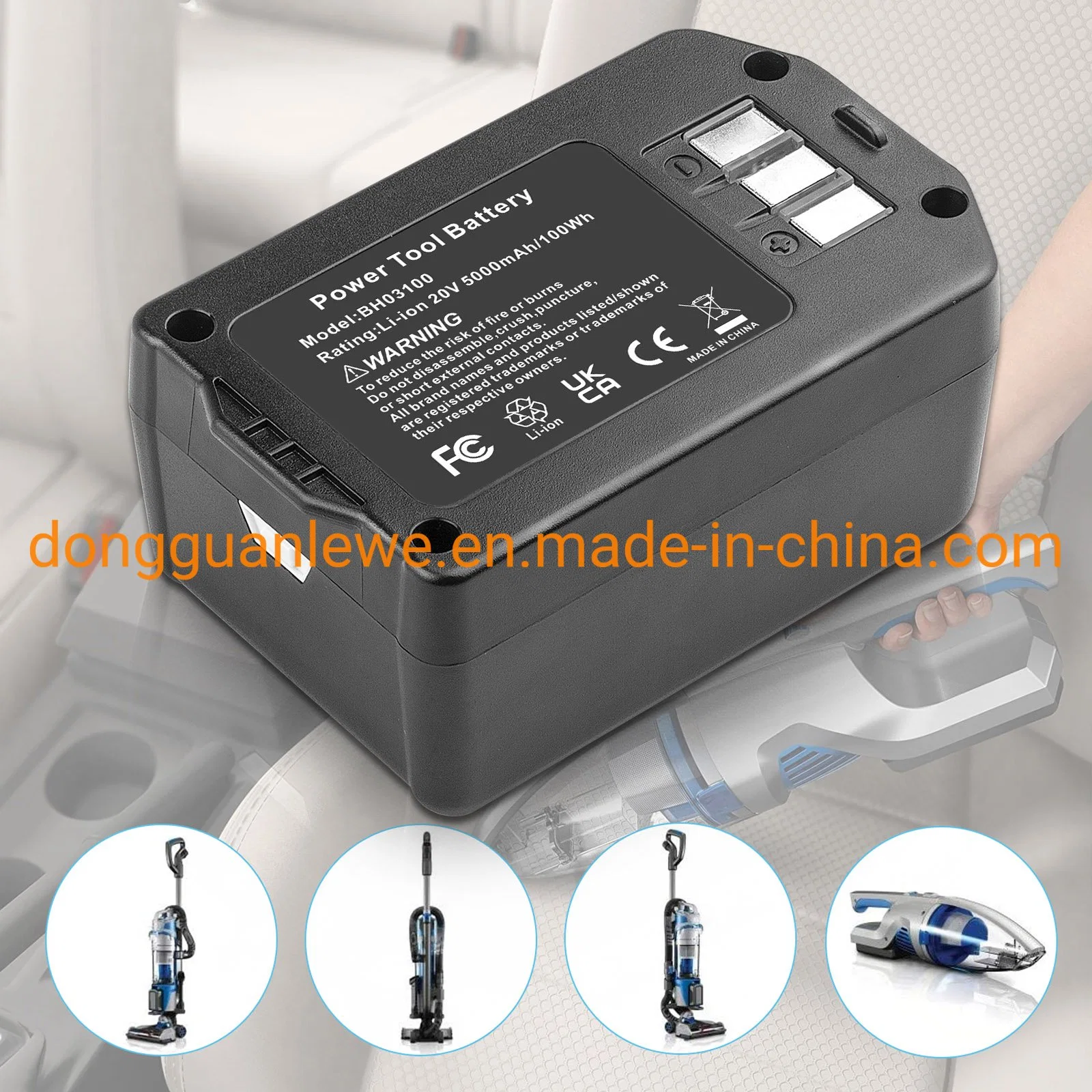 Wholesale 20V 5000mAh Bh03100 Replacement Vacuum Cleaner Battery for Hoover Bh03100 Bh03120 Bh03200 Bh04000 12414123