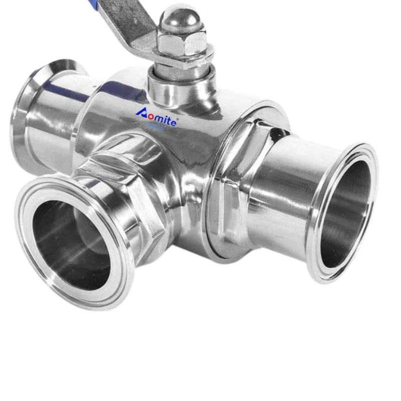 Sanitary Fittings Beer Brewing Equipment Valve 3-Way Sanitary SS304 Manual Ball Valve