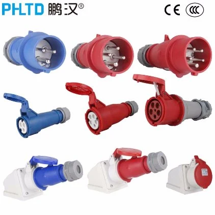 Aviation Industry Plug and Socket Three-Phase Electric 380V IP44 16A 4hole Plug