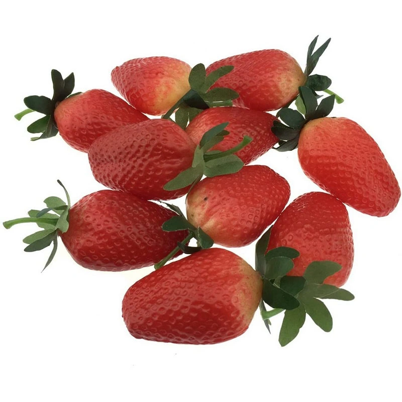 12PCS Simulation Artificial Lifelike Big Strawberries Set Fake Fruit for Home House Kitchen Party Decoration