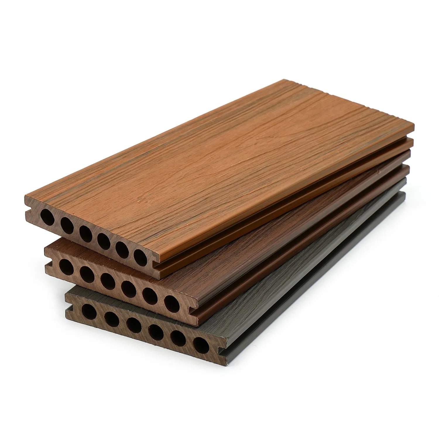 Plancher de terrasse en composite bois-plastique (WPC) pour l'extérieur, planche de revêtement étanche.
