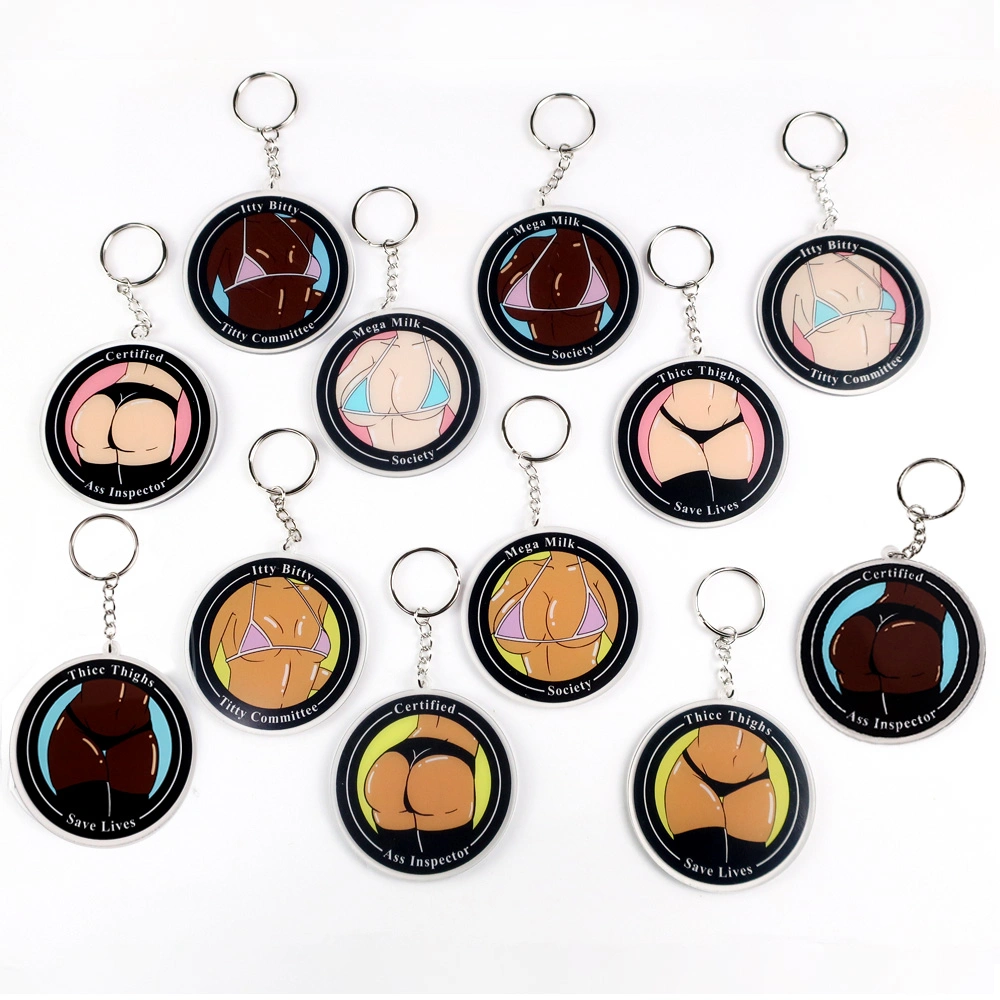 Customa Acrylic Keychain Custom Printed Special Clear Holographic Acrylic Designer Keychain Charm Cartoon