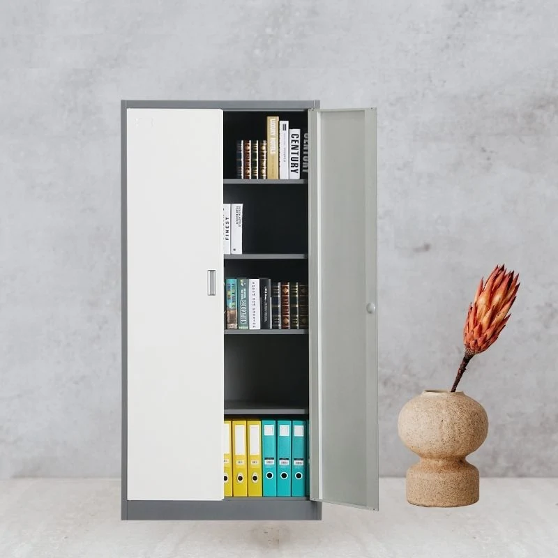 Tall Stationary Metal Cupboard Furniture Steel 2 Door Cabinet for Office Use Safe Storage Iron Cupboard with Lock