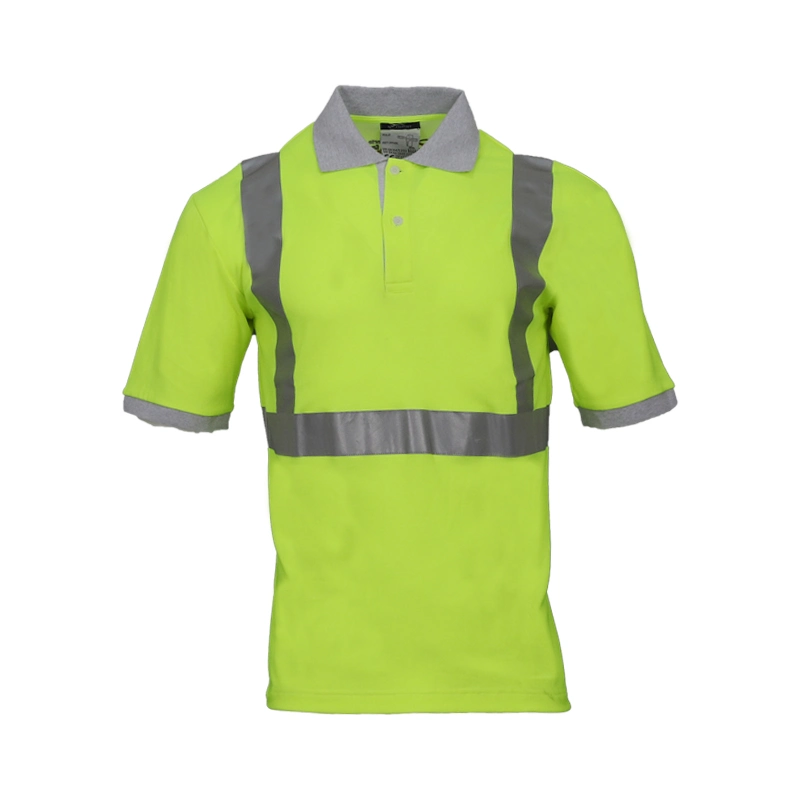 100% Baumwolle Customized Großhandel Atmungsaktive Reflektierende Arbeitskleidung Hi-Vis Polo Shirts