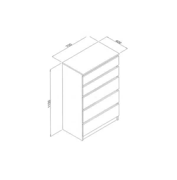 Custom High quality/High cost performance  Bedroom Modern 5 Drawer Chest of Drawers Wholesale/Supplier Home Furniture