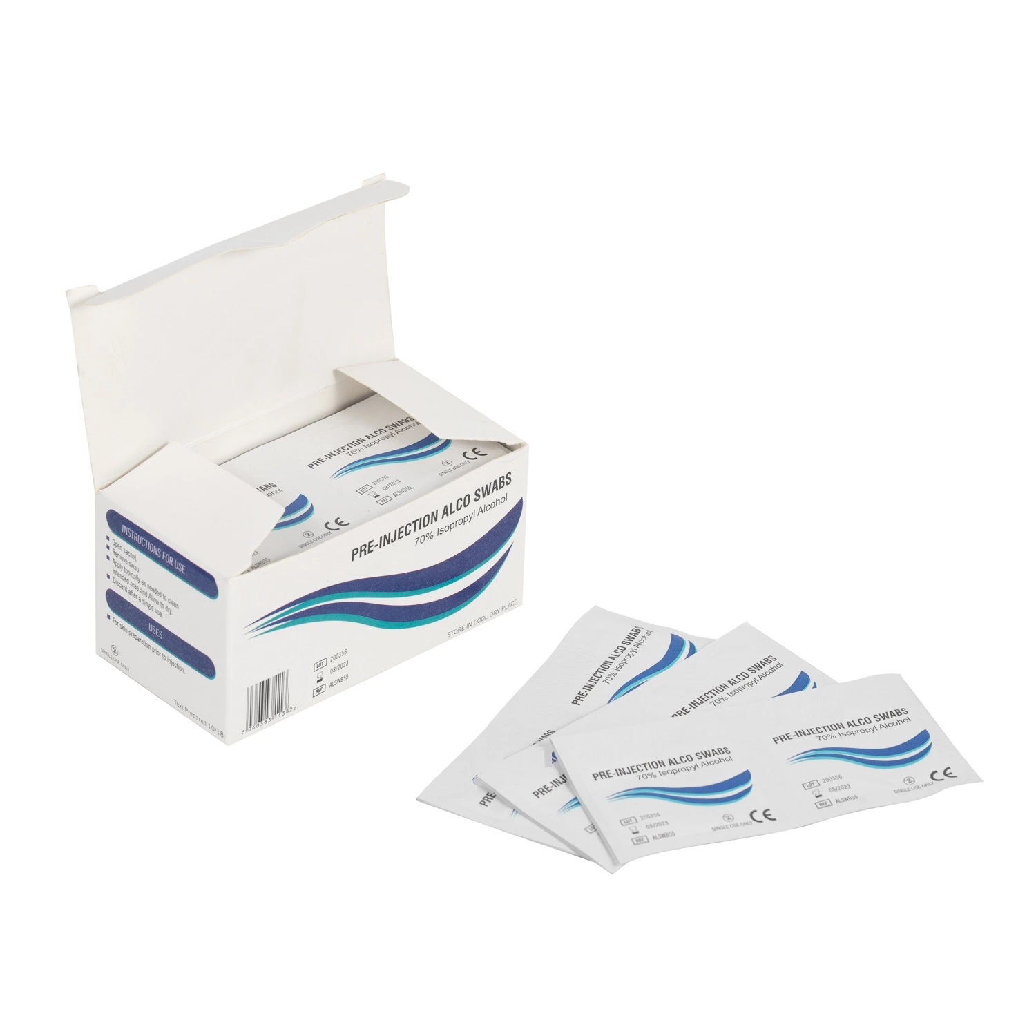 Spunlace Non Woven Alcohol Swab Individually Wrapped 70% 75% Isopropyl Alcohol Prep Pad