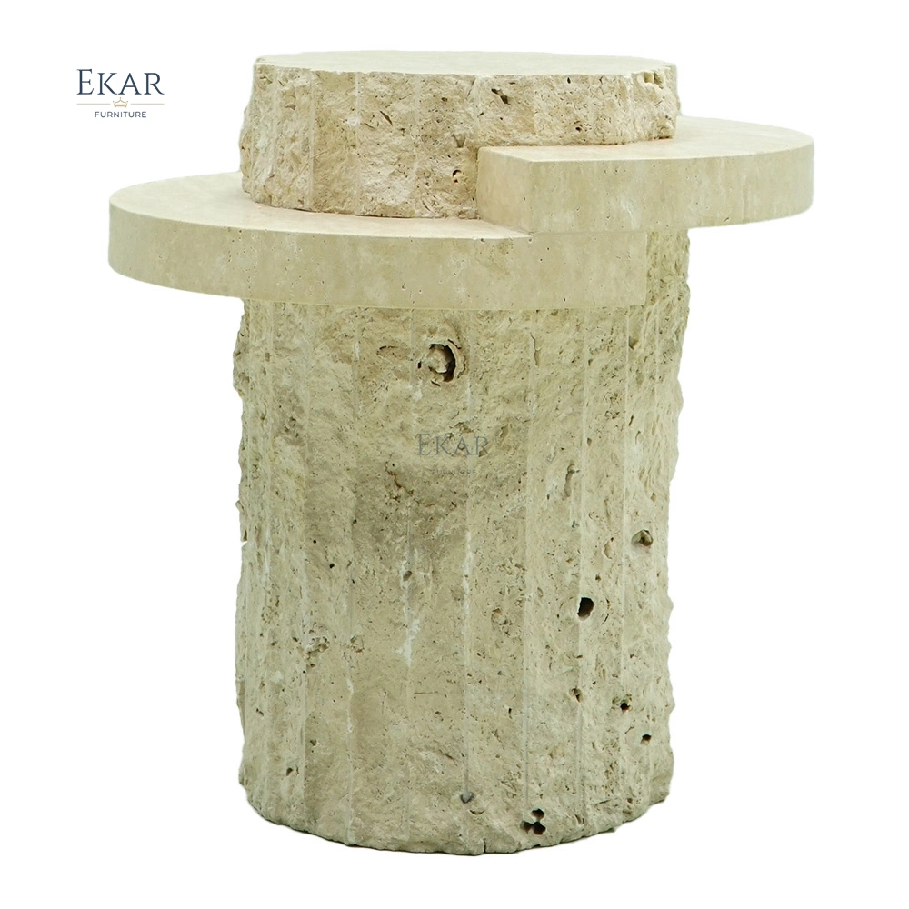 Ekar Furniture Hot Selling Promocional Modern base Round Coffee Table Stone (pedra da mesa