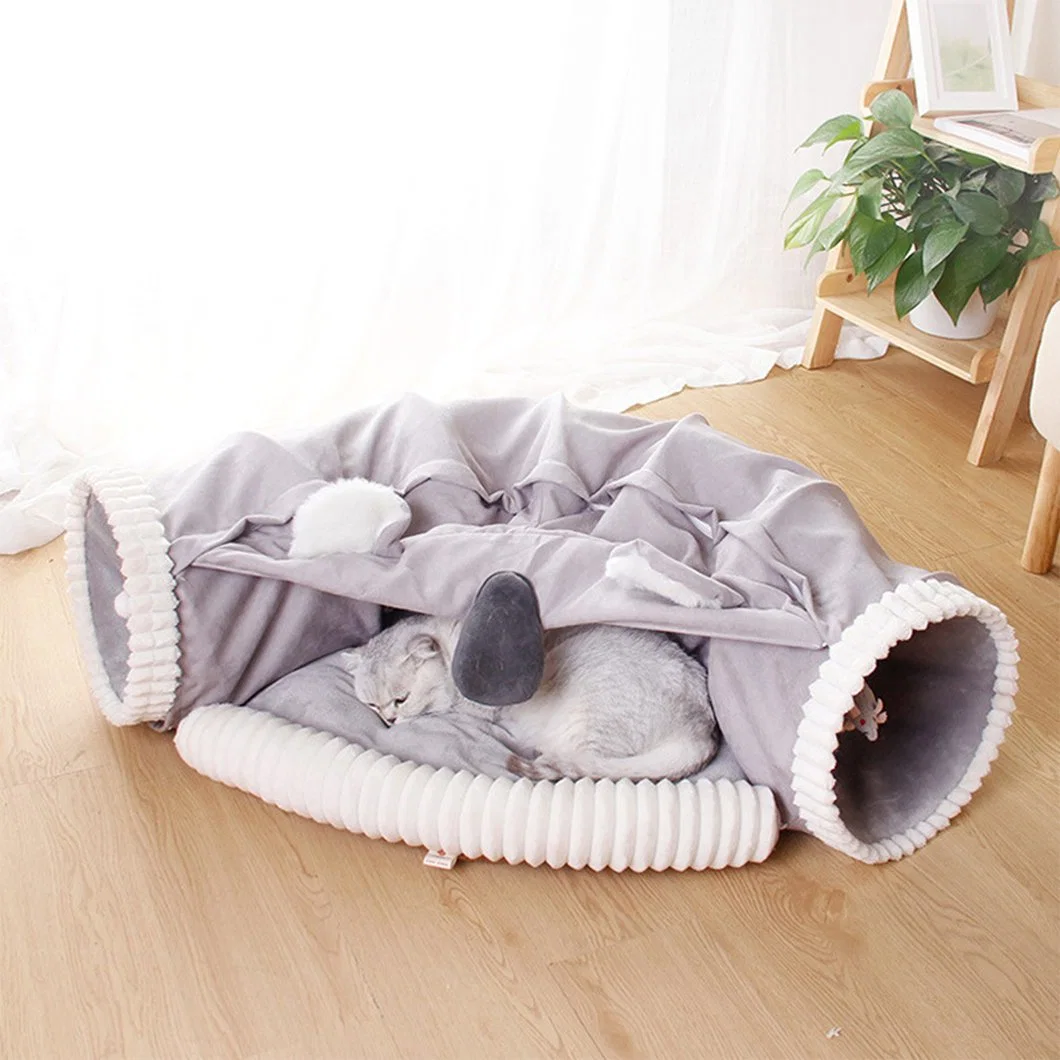 Wholesale Pet Supplies of Interactive Cat Play Tunnel for Large Cats Felt Cat Tunnel Bed Pet Product