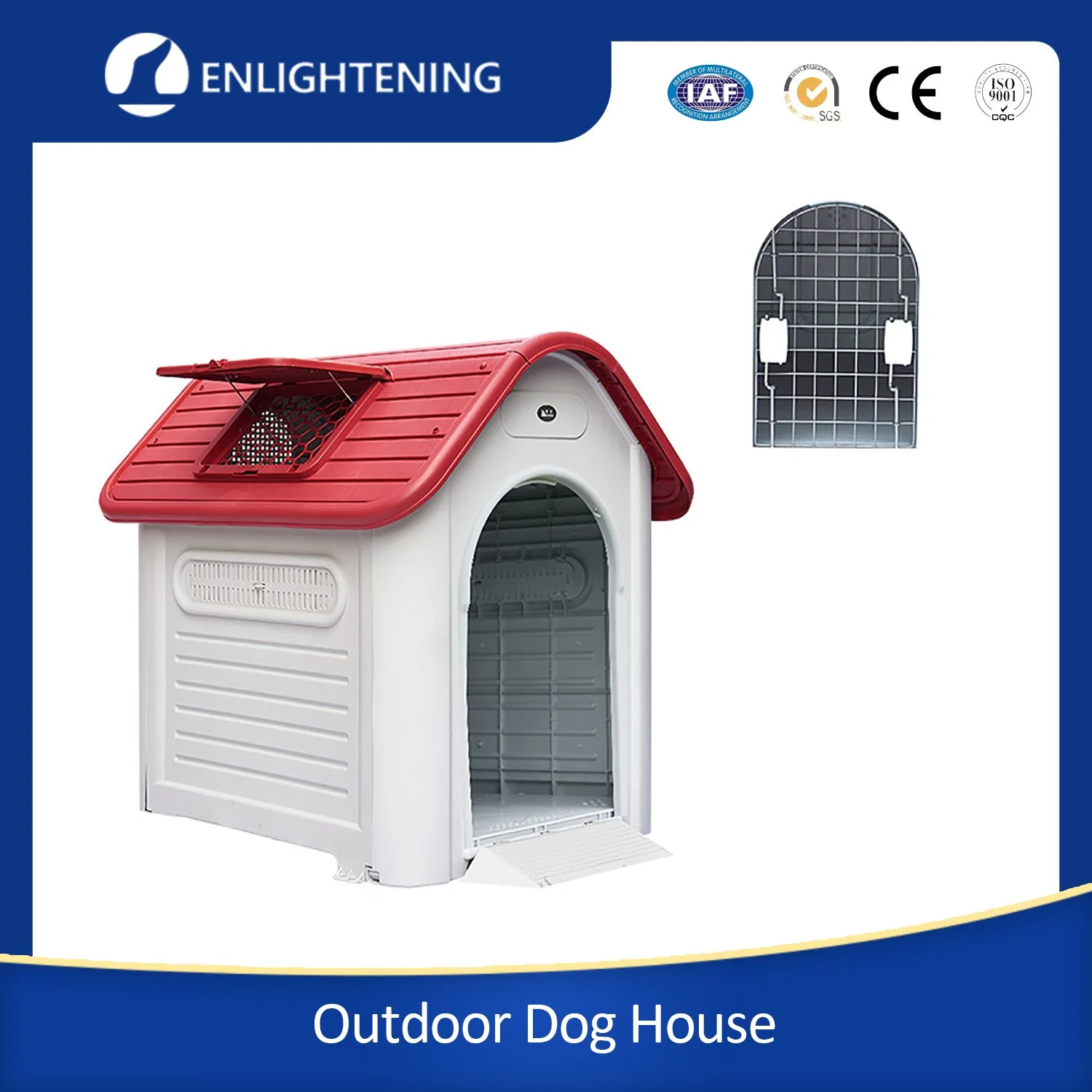 Plastic Large Dog House Kennel Large Luxury Pet House Outdoor Dog Home with Windows Wholesale/Supplier