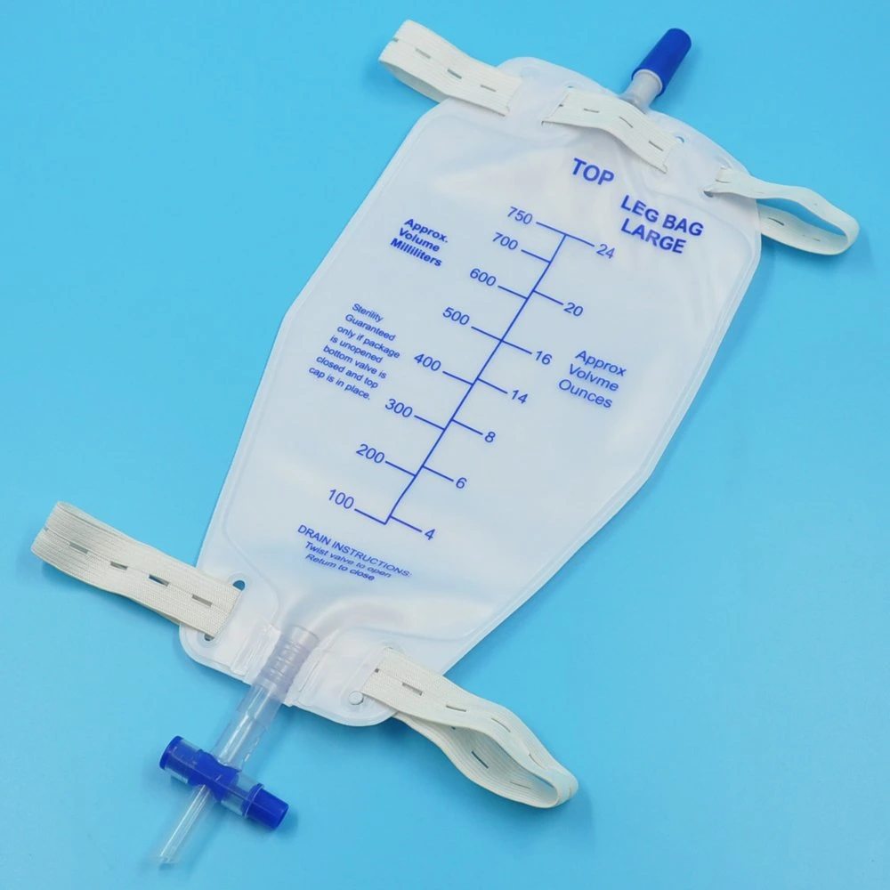 Medical Grade Steriledisposable PVC Standard Leg Urine Bags with Non-Woven Back Side