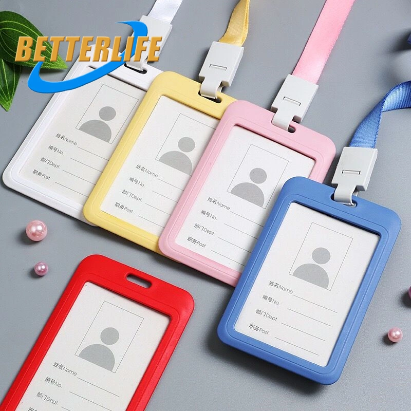 Qori New Design Plastic ID Card Holder Lanyard Plastic Card Holder Custom ID Case Name Badge Plastic Card Holder