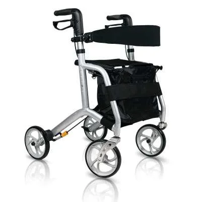 Heinsy Folding Empower Rollator Walker with Comfort Handles and Thick Backrest
