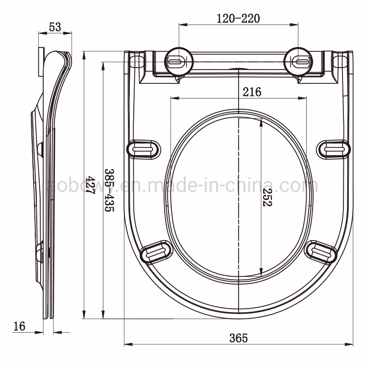 Factory Export Duroplast Easy Install Toilet Lid, U-Shape, Child Toilet Seat (Au245)